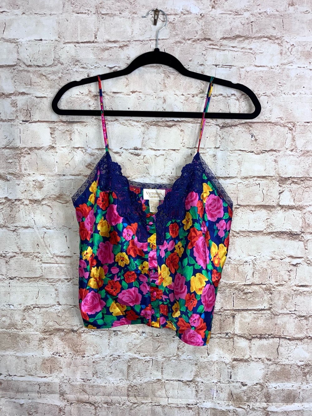 Vintage Gold Label Victoria’s Secret Floral Satin Cami Size Medium